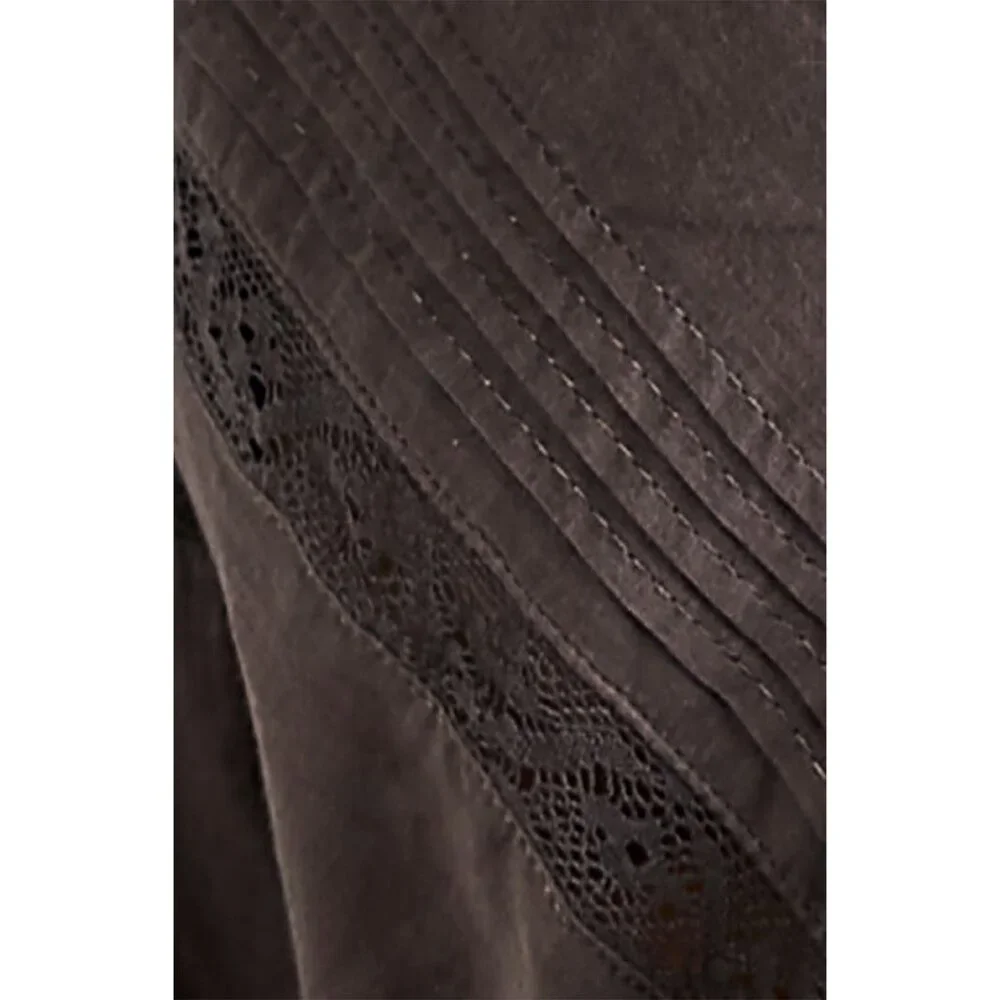 NWOT Free People Lace Tunic Mini Dress | Charcoal Whimsigoth Boho Grunge Fairy S - Picture 12 of 16